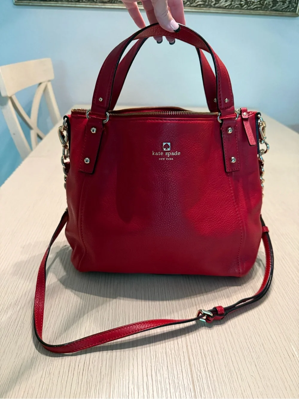 kate spade Red Leather Top-Handle Crossbody Satchel